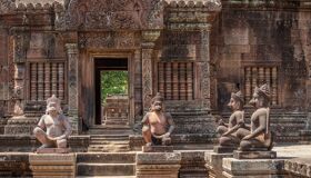 Angkor Wat Monkey Statues, Siem Reap, Cambodia
